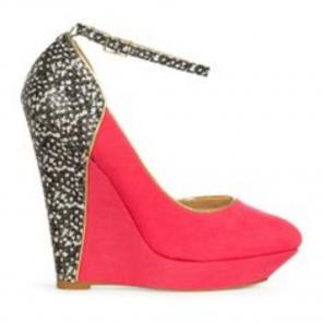 Faux suede closed toe wedge
