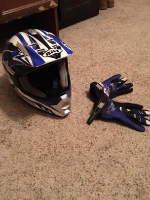 Dirtbike Helmet and Gloves