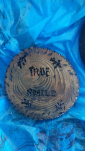 Woodburned wallhanging