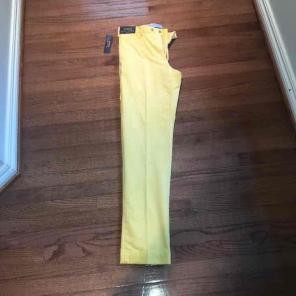 Men's slim fit yellow polo dress pants