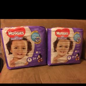 48 Huggies Sz 4 Movers Diapers Little