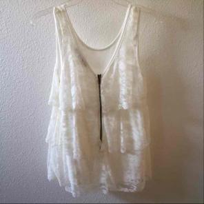 White lacey layered top