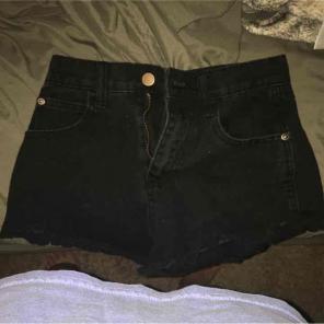 Black high waisted jean shorts