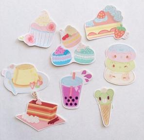 8 dessert themed stickers!