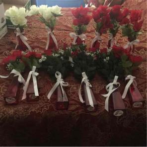 Wedding centerpieces red vase