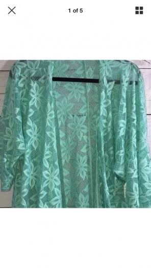 Light Mint Green Lindsay Kimono Lace