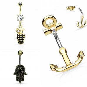 Three Golden Belly Button Rings
