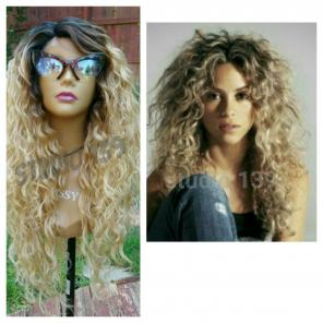 ombre Dark Root blonde curly lace front
