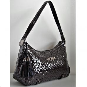 Elliott Lucca Leather Shoulder Bags Mercari Elliot Lucca Patent Leather Woven Bag