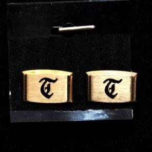 Vint cufflinks "T" cursive font NO flaws