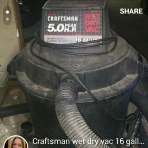 Craftsmen wet dry vac 16 gallons