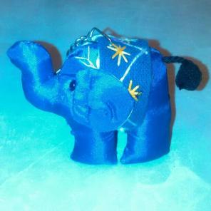 Silk Elephant Keychain from Thailand