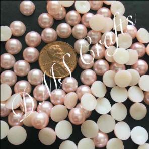 Peachy Flatback Pearl Cabochons
