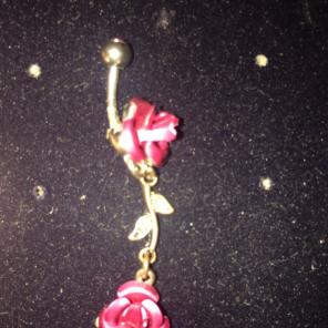 Rose Detail Belly Button Ring