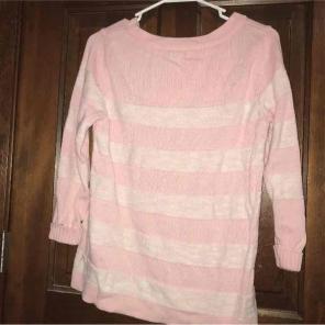 Pink white striped sweater