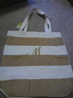 Initial tote bag "M"
