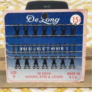 Vintage Black Coated Hooks Sz 0
