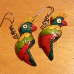 Adorable parrot earrings :)