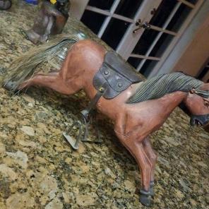 Hand crafted wood horse