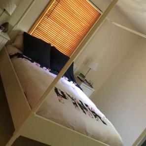 4 pole white bed frame
