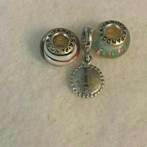 925silver core murano and charm pendant