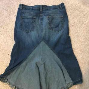 Babe High Low Flare Denim Skirt