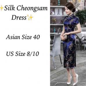 Yi Fang Silk Cheongsam Dress, Size 8/10