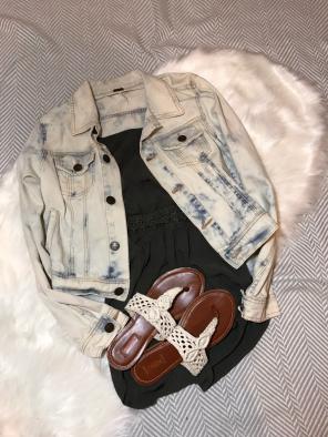Distressed Free People Denim Jacket