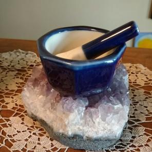 Blue Mortar and Pestle