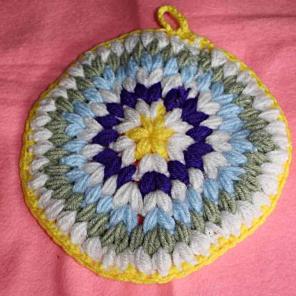 Multicolored Knitted PotHolder