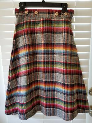 Vintage A Line Plaid Skirt