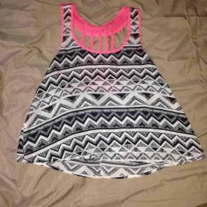 Pink and black crop top