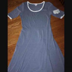 XL Lula Roe Anna Grey with white ringer