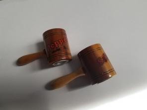 Vintage wood salt and pepper shakers
