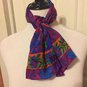RARE VTG Liz Claiborne Patterned Scarf