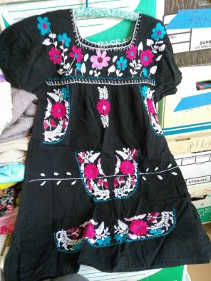 Vtg Ethnic Peasant Blouse Handcraft XS