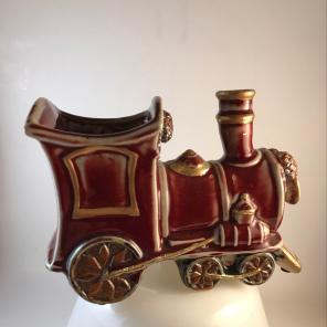 Vintage Pottery Christmas Train Planter