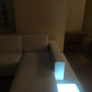 White Leather Premium Light Up Sectional