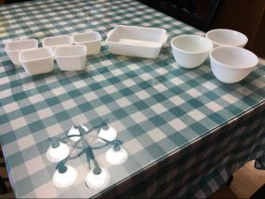 Pyrex sandblasted Reserved For Victoria