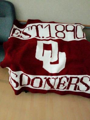 Handmade OU Crochet Blanket