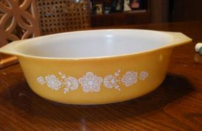 Pyrex promotional butterfly gold large
