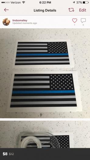 Thin Blue Line American Flag Decals
