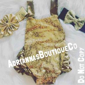 Gold Sequin Romper Set
