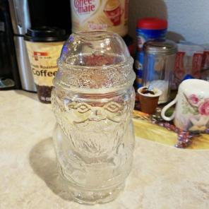 Clear Santa Claus candy jar...