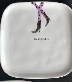 Rae Dunn the witch is in plate