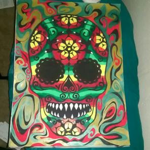 Trippy Skull Poster Color or Black/White