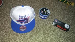 Buffalo Bills hat duct tape and golf bal