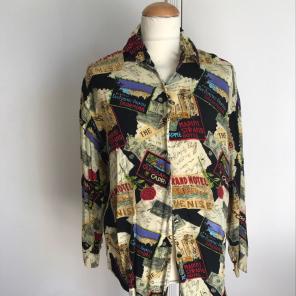 VTG 80s 90s Wild Print Shirt Large