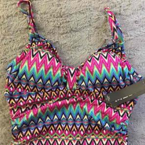 One piece color splash print swimwear