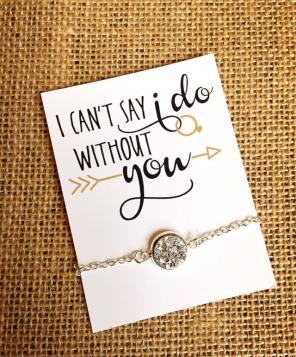 Bridesmaid Proposal Gift -Druzy Bracelet